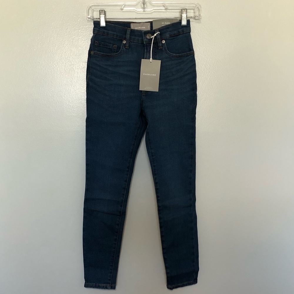 Everlane Stretch High Rise Skinny Jeans 23 Ankle New